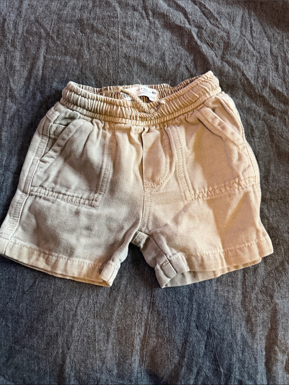 Zara Cream Elastic-Waist Kids Shorts